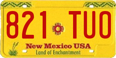 NM license plate 821TUO