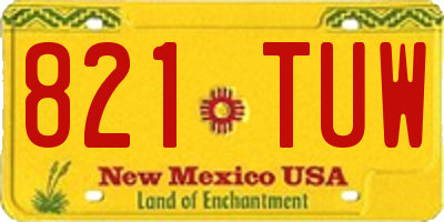 NM license plate 821TUW