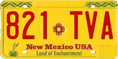 NM license plate 821TVA