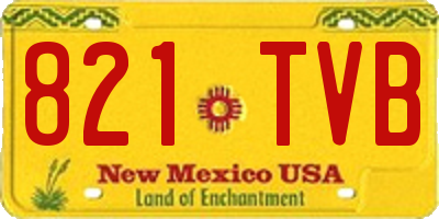 NM license plate 821TVB