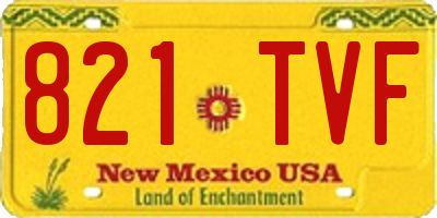 NM license plate 821TVF