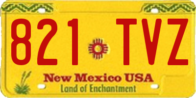 NM license plate 821TVZ