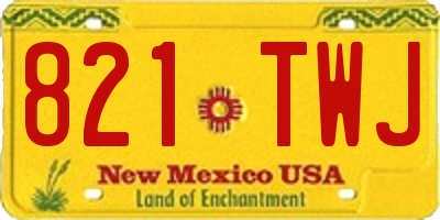 NM license plate 821TWJ