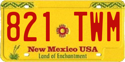NM license plate 821TWM
