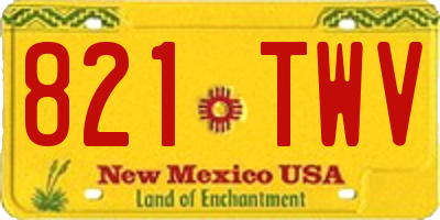 NM license plate 821TWV