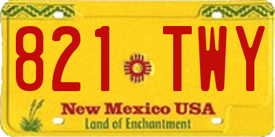 NM license plate 821TWY