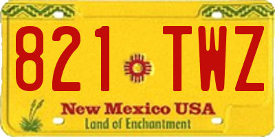 NM license plate 821TWZ
