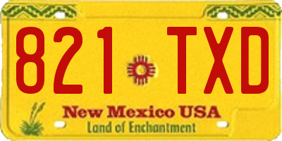 NM license plate 821TXD