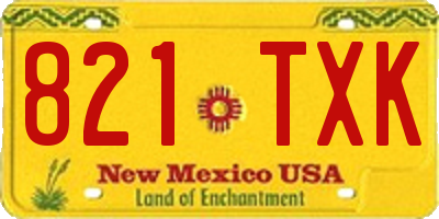 NM license plate 821TXK