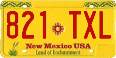 NM license plate 821TXL