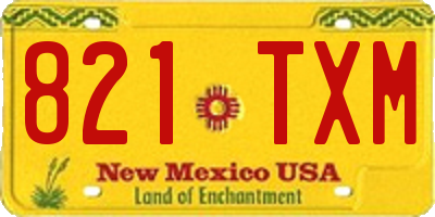 NM license plate 821TXM