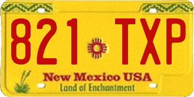 NM license plate 821TXP