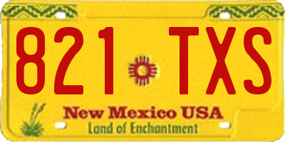 NM license plate 821TXS