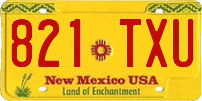 NM license plate 821TXU