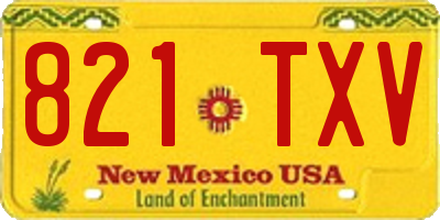 NM license plate 821TXV