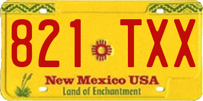 NM license plate 821TXX