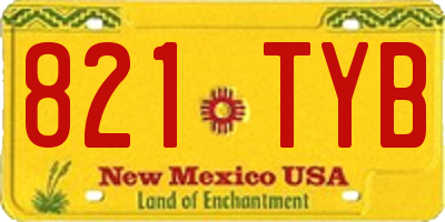 NM license plate 821TYB