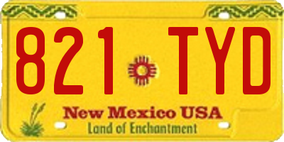 NM license plate 821TYD
