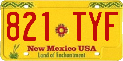 NM license plate 821TYF