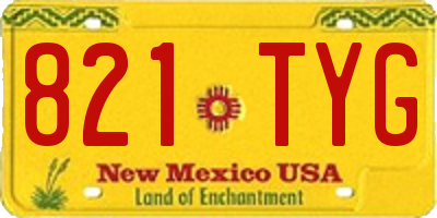 NM license plate 821TYG