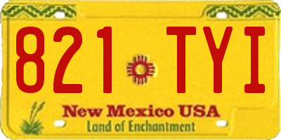 NM license plate 821TYI