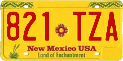 NM license plate 821TZA