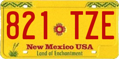 NM license plate 821TZE