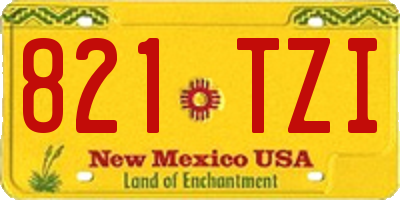 NM license plate 821TZI
