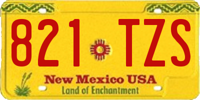 NM license plate 821TZS