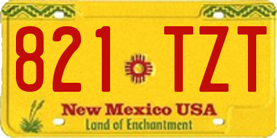 NM license plate 821TZT