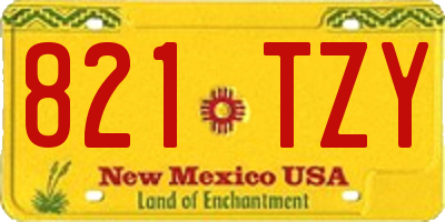 NM license plate 821TZY
