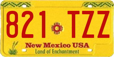 NM license plate 821TZZ