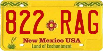 NM license plate 822RAG