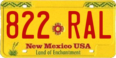 NM license plate 822RAL