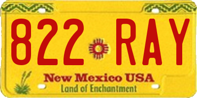 NM license plate 822RAY