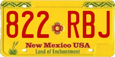 NM license plate 822RBJ
