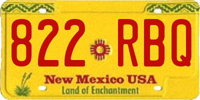 NM license plate 822RBQ