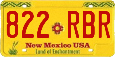 NM license plate 822RBR