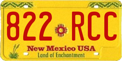 NM license plate 822RCC