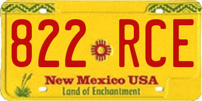 NM license plate 822RCE