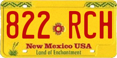 NM license plate 822RCH