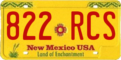NM license plate 822RCS
