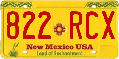 NM license plate 822RCX