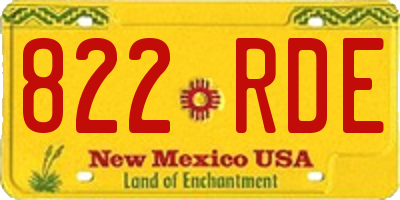 NM license plate 822RDE
