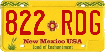 NM license plate 822RDG
