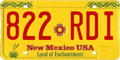 NM license plate 822RDI
