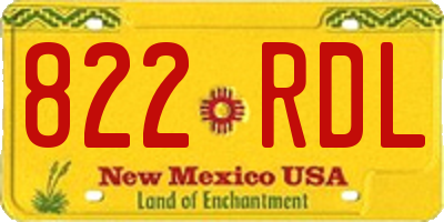 NM license plate 822RDL