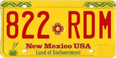 NM license plate 822RDM
