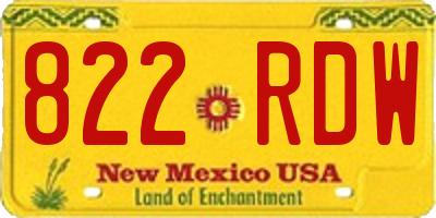 NM license plate 822RDW