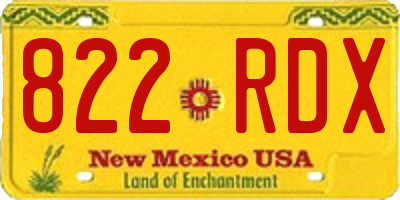 NM license plate 822RDX